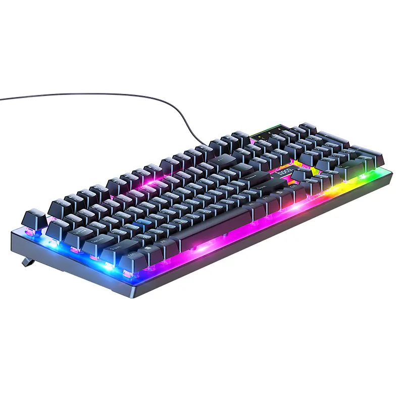 Комплект провідний KB+Mouse Hoco GM18, USB, RGB підсвічування, (Eng/Pyc), Black/White, Box - фото 7