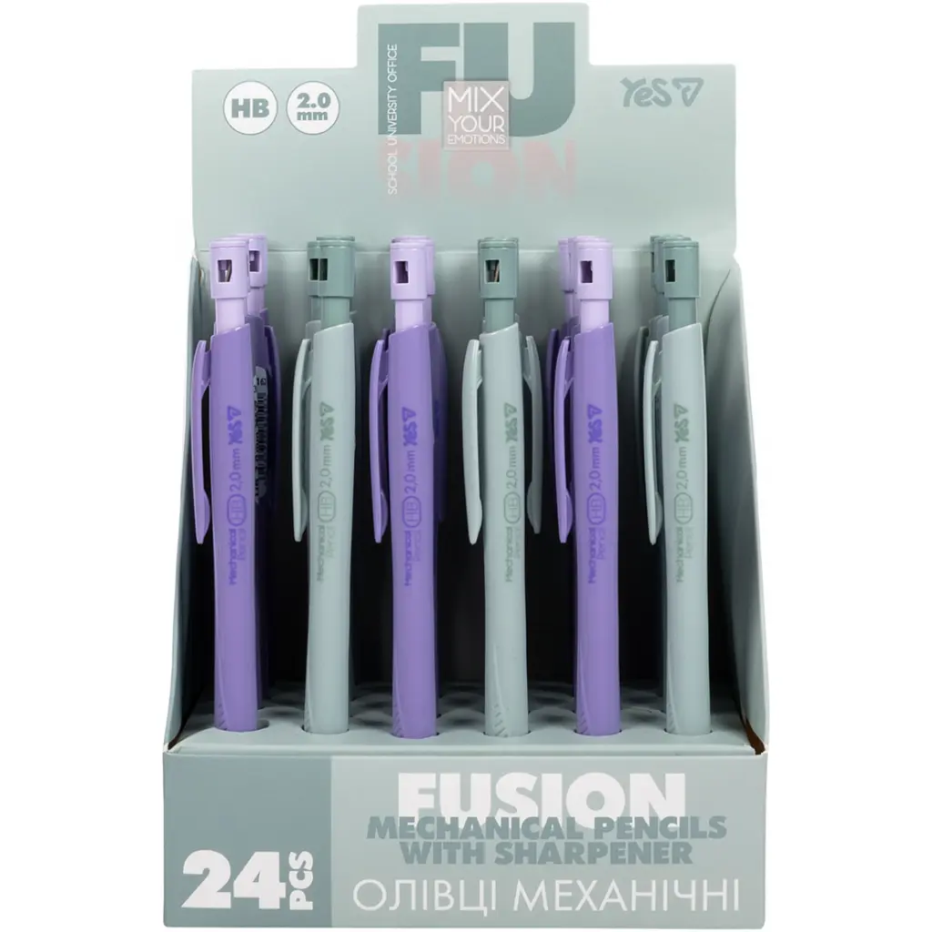 Олівець механічний Yes Fusion HB 2,0 mm з точилкою (300162) - фото 3