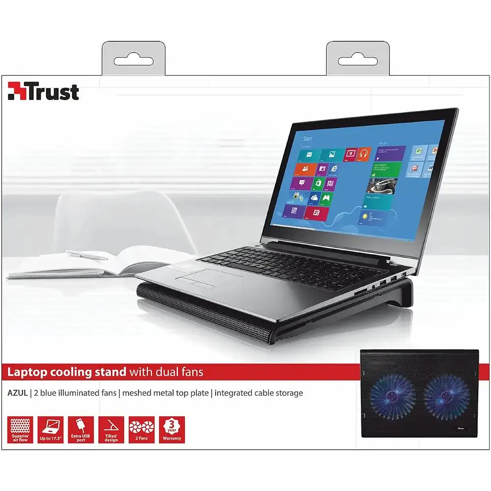 Підставка для ноутбука Trust 17,3" Azul With Dual Fans Cooling Stand With (20104) - фото 2