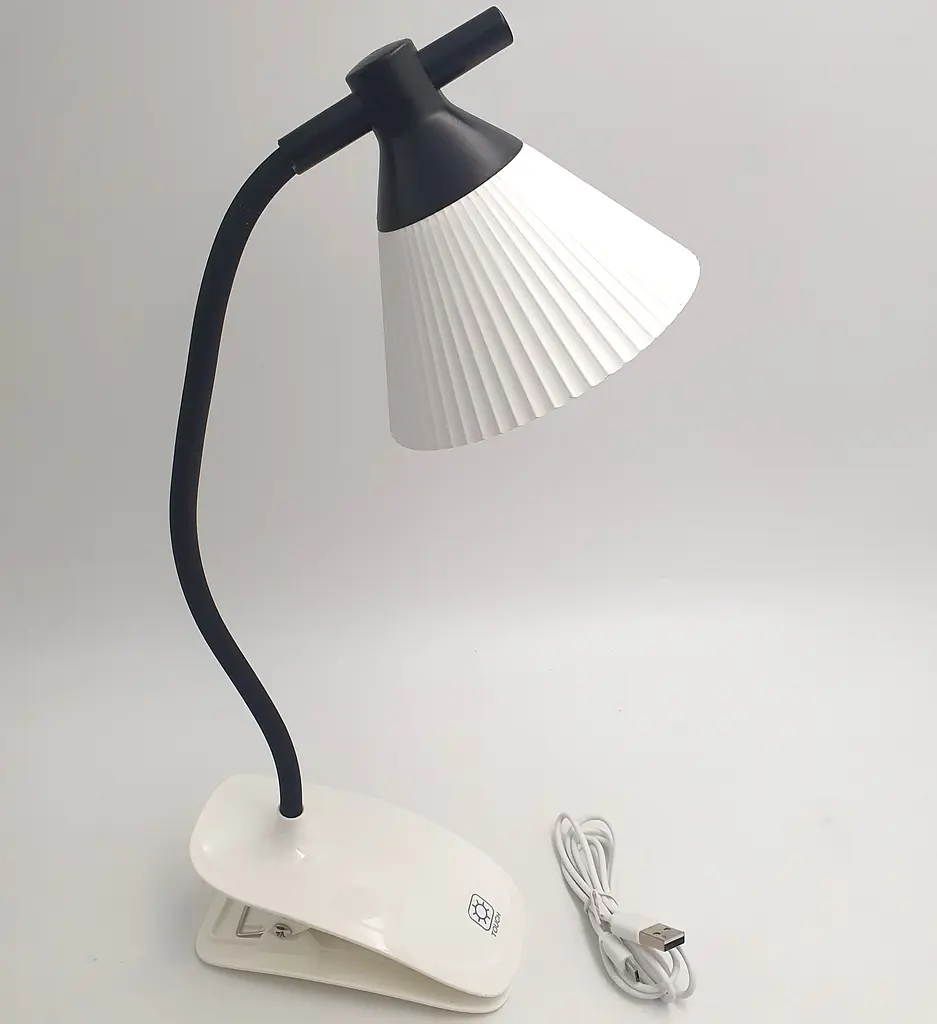 LED-лампа 4 W сенсорна світлодіодна гнучка 28 см настільна на прищіпці акумуляторна WinBoss YD03 біла