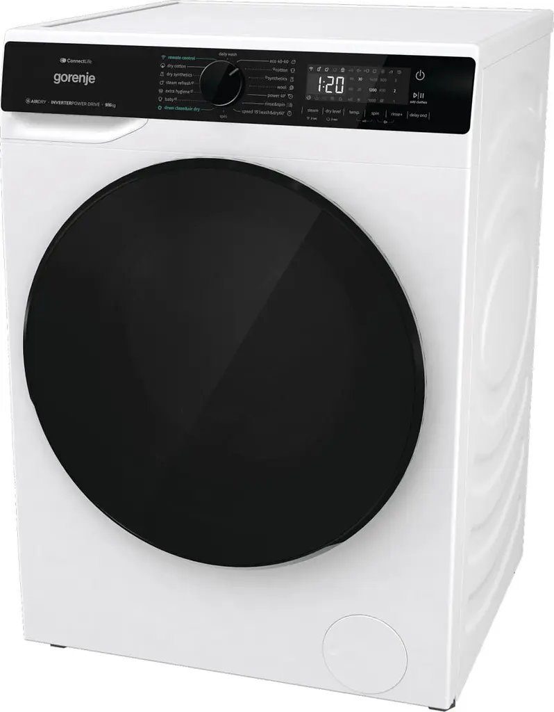 Стирально-сушильная машина Gorenje фронтальная 9 (6) кг 1400 A 55см инвертор дисплей Wi-Fi белый - фото 7