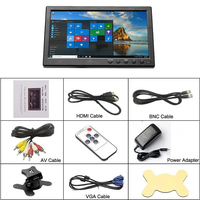 Автомобільний монітор в машину 10 дюймів Podofo K101, 1024х600, AV, HDMI, VGA (100300) - фото 7
