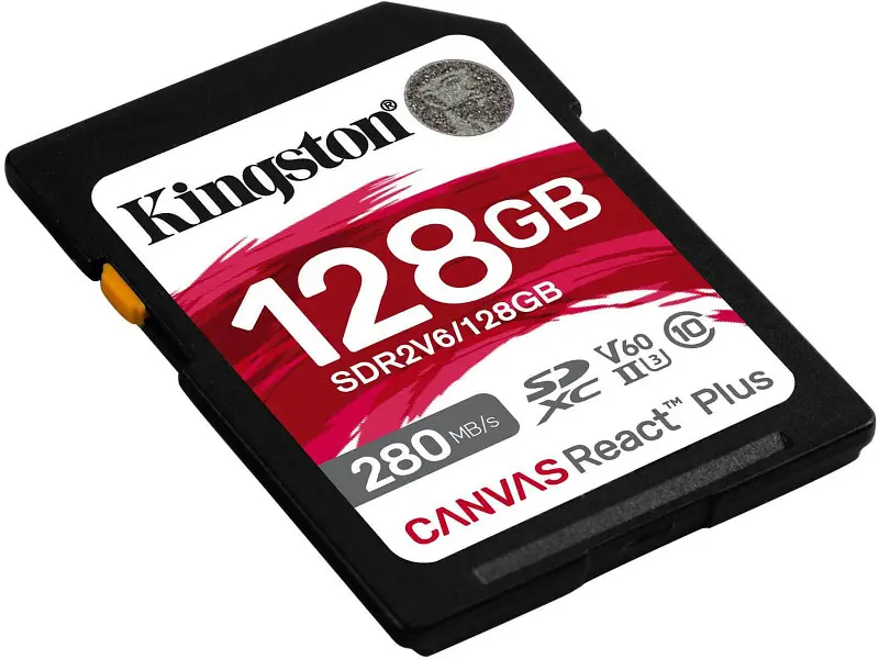 Карта памяти Kingston Canvas React Plus SDXC Class 10 UHS-II U3 ​​128 GB (SDR2V6/128GB) - фото 2