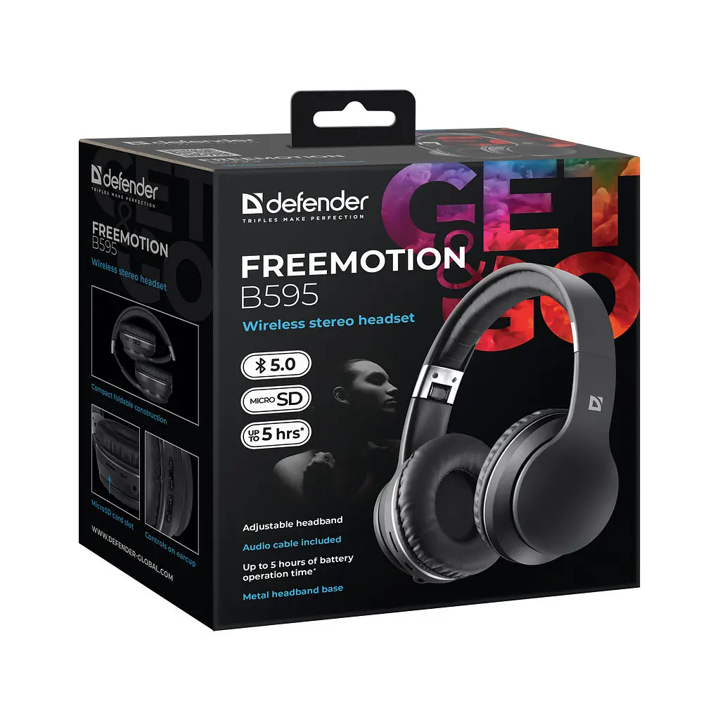 Наушники Defender FreeMotion B595 Bluetooth Black (63595) - фото 6