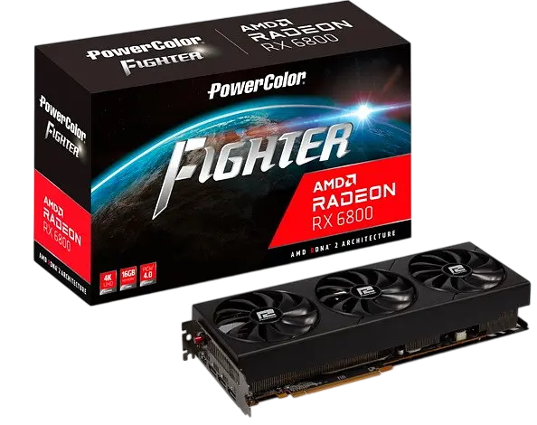 Відеокарта AMD Radeon RX 6800 16GB PowerColor Fighter (AXRX 6800 16GBD6-3DH/OC) Б/В
