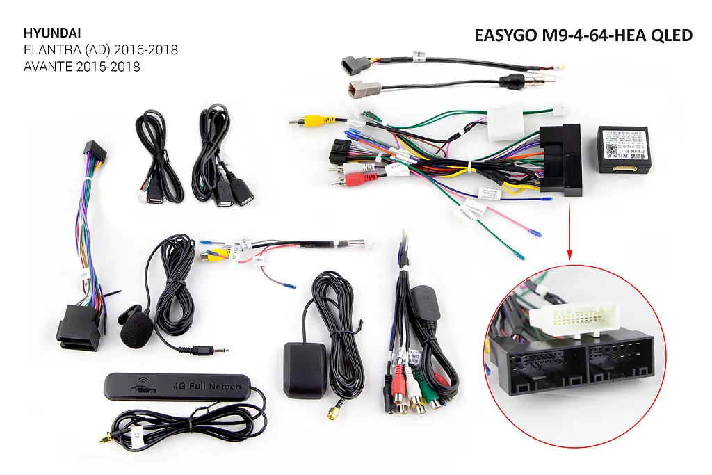 Штатна автомагнітола EasyGo M9-4-64-HEA QLED Hyundai Elantra (AD) 2016-2018, Avante 2015-2018 - фото 2
