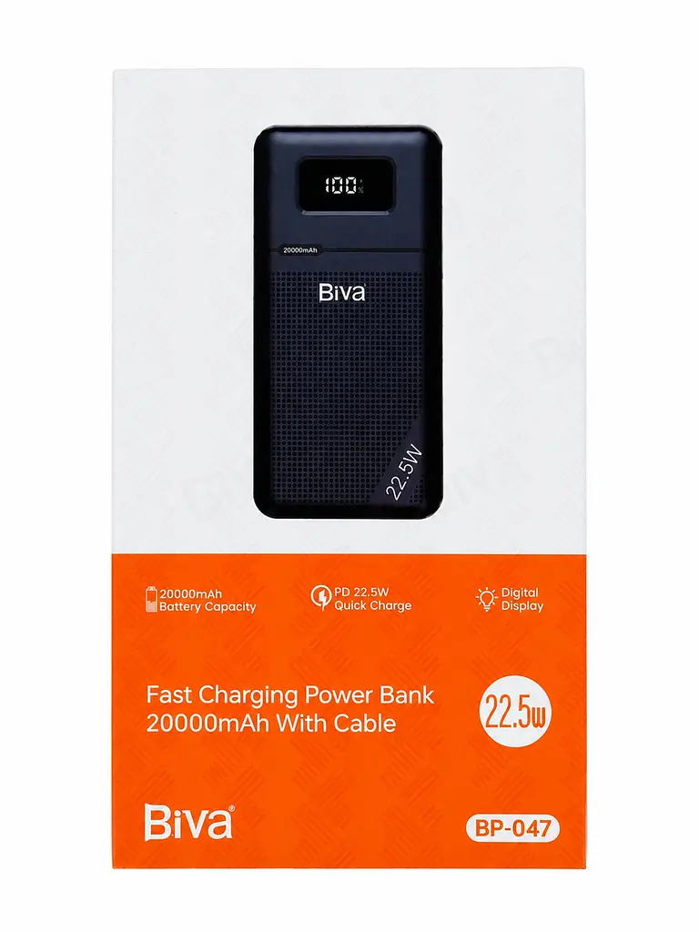 Портативна батарея BIVA BP-47 20000 mAh 10W Power Bank Black - фото 2