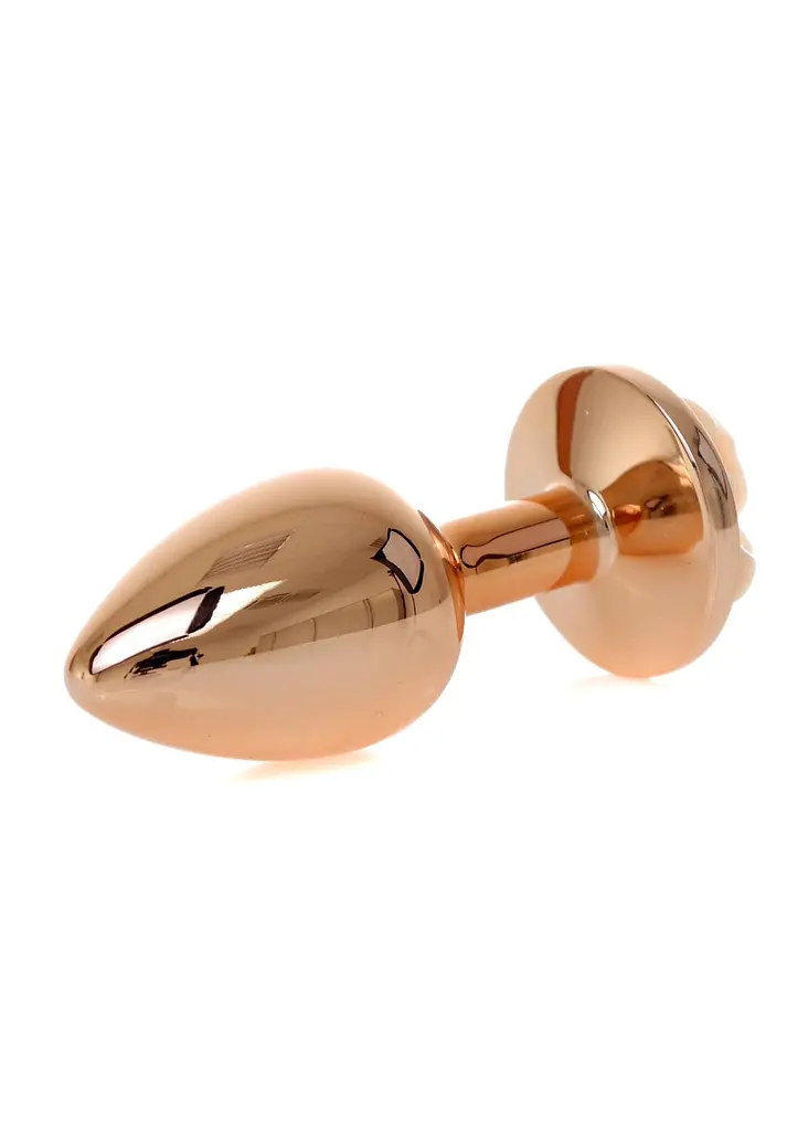 Анальна пробка B - Series HeavyFun Plug-Jewellery Red Gold, 7 см (персиковий) - фото 4