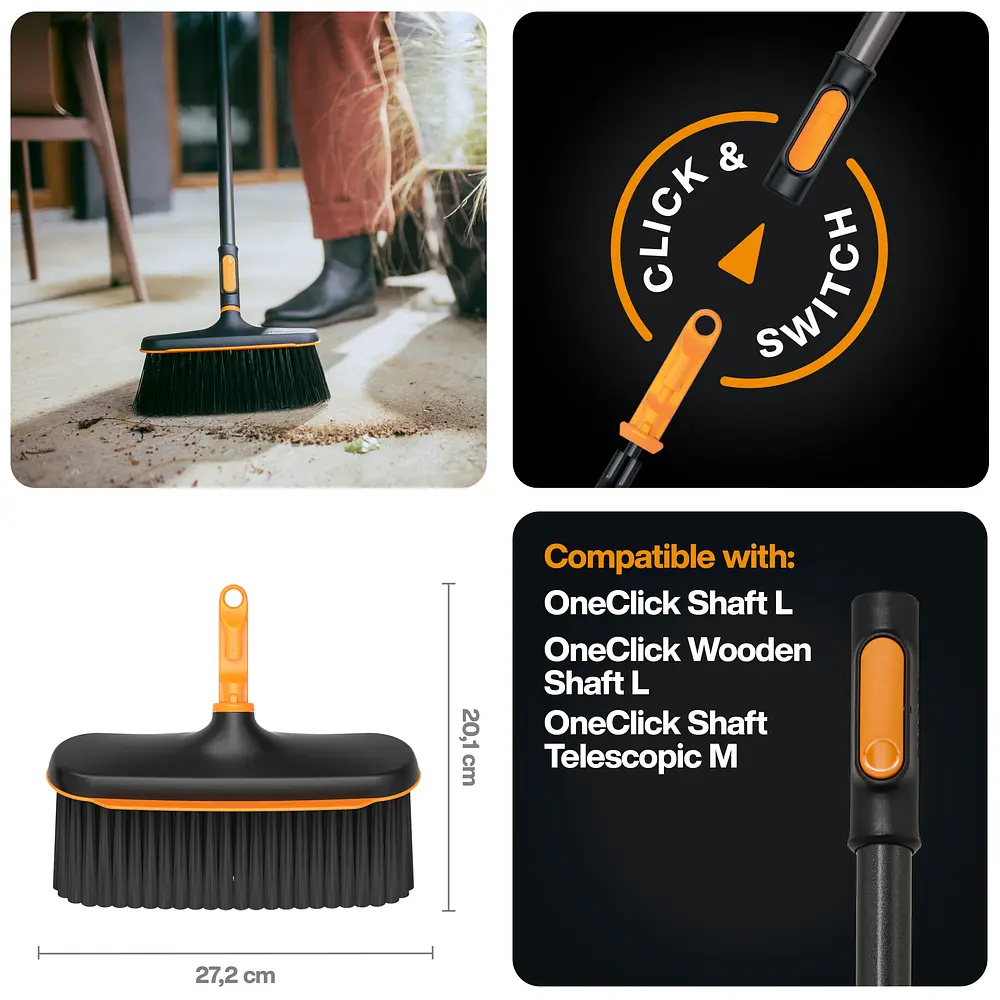 Щітка для прибирання у дворі і будинку Fiskars OneClick 27 см (1080701) - фото 3