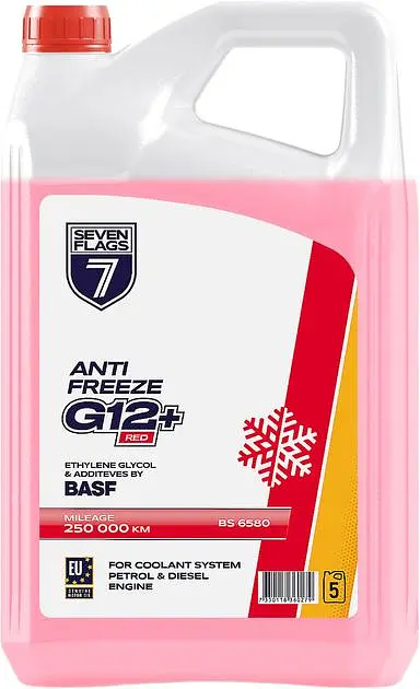 Антифриз 7FLAGS -20°C Super G12+ червоний 5л 7350118360279
