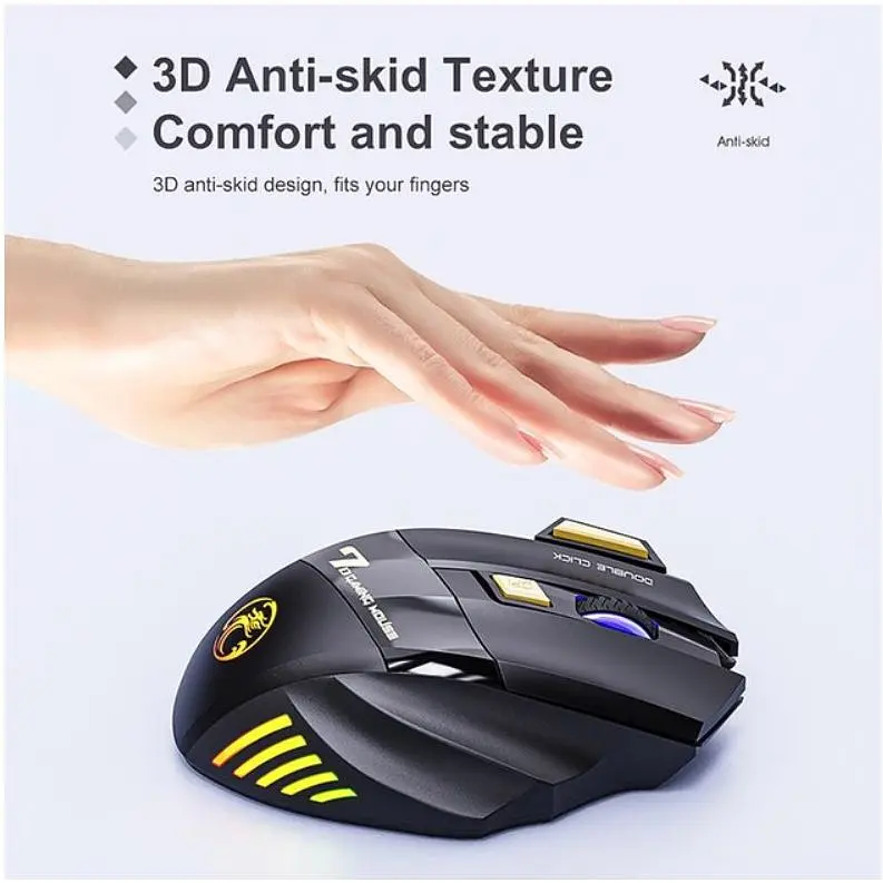Игровая мышь беспроводная iMICE GWX7 7 кнопок аккумулятор 3200dpi 2.4Ghz Bluetooth - фото 8