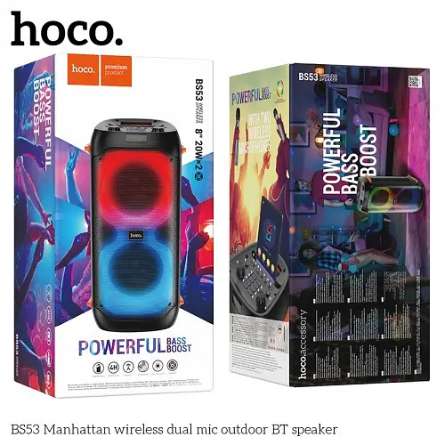 Акустична система HOCO BS53 Manhattan wireless dual mic outdoor BTspeaker чорний - фото 5