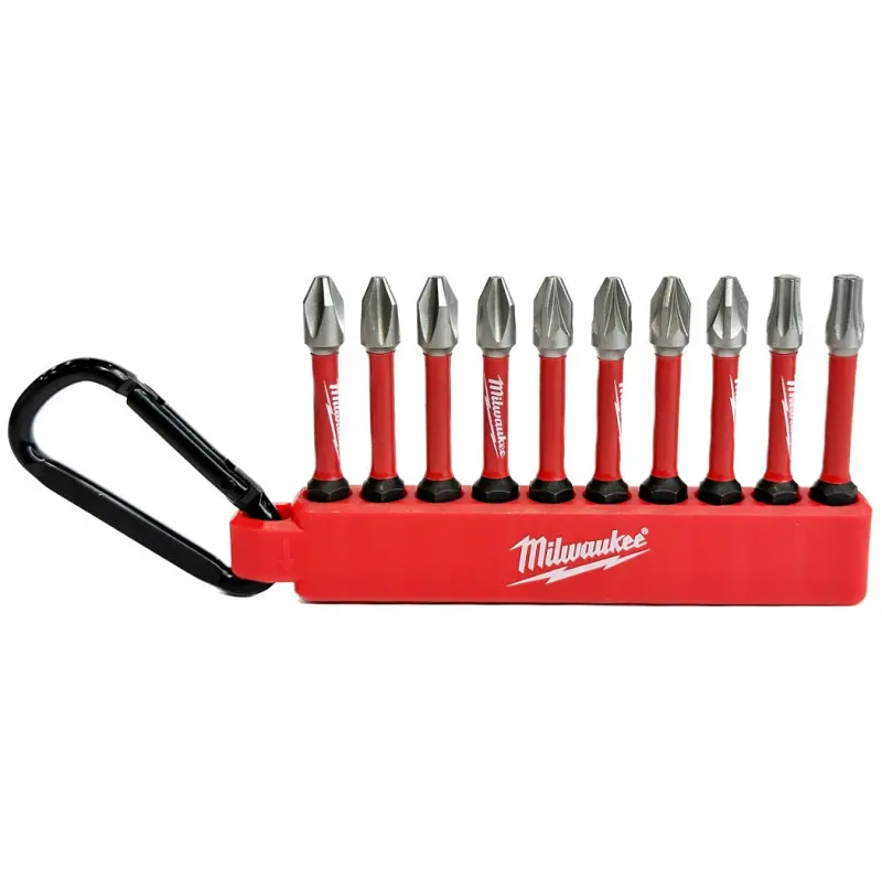 Набір біт ShW MILWAUKEE 50мм в тримачі з карабіном, (4xPH2/4xPZ2/1xTX20/1xTX25) (10шт) - фото 2