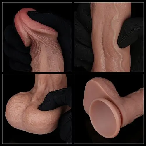 Реалістичний фалоімітатор LoveToy Dual-Layered Silicone Cock #1, 22.5 см - фото 5