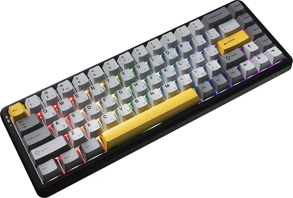 Клавіатура Ajazz AK680 MAX (8+8K) Magnetic Switch Black Gray Yellow Keycaps RG (AK680-M-BGY-A) - фото 2