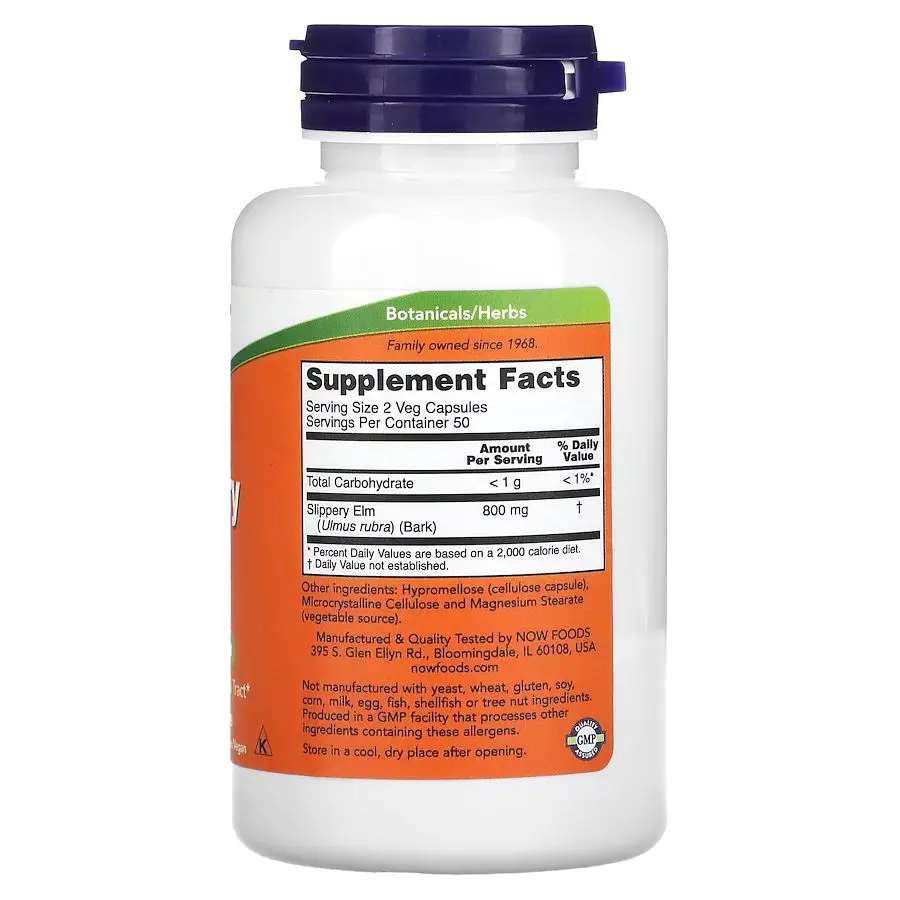 Натуральна добавка NOW Slippery Elm 400 mg, 100 вегакапсул - фото 2