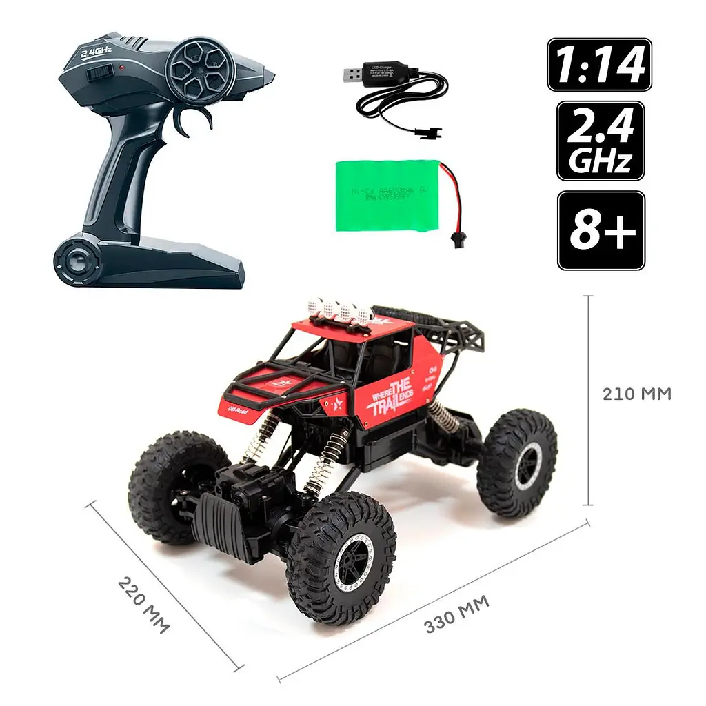 Автомобіль OFF-ROAD CRAWLER з р/к - WHERE THE TRAIL ENDS (червоний, акум. 7.2V, метал. корпус, 1:14) Sulong Toys SL-121RHMR - фото 11