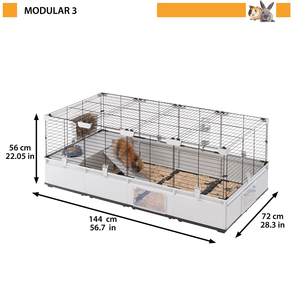 Клітка Ferplast Modular 3 для кроликів та морських свинок - фото 2