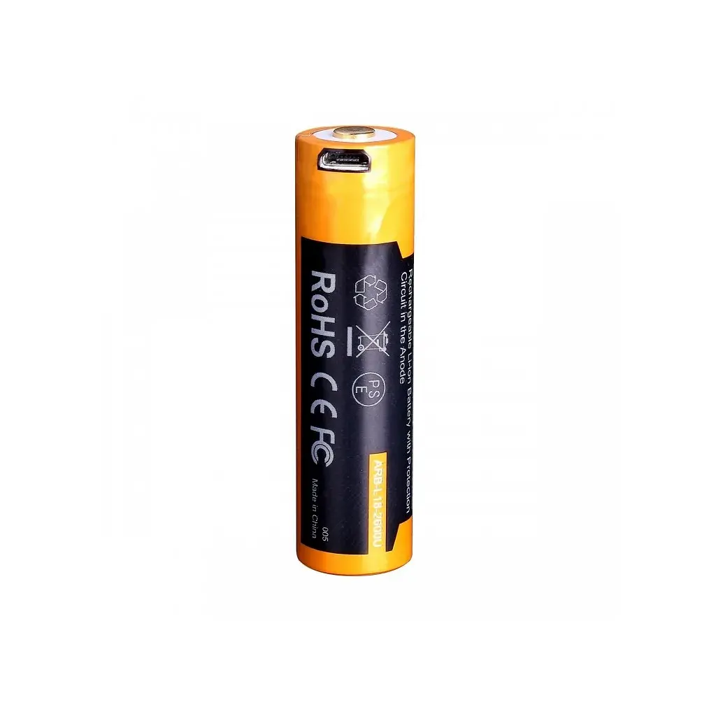 Акумулятор Fenix 18650 2600 mAh micro usb зарядка (ARB-L18-2600U) - фото 4