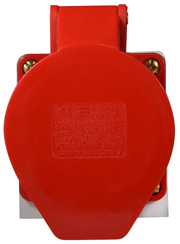 Розетка стаціонарна 32А P5 IP44 3P+N+PE ГС АСКО-УКРЕМ (A0080040006) - фото 3