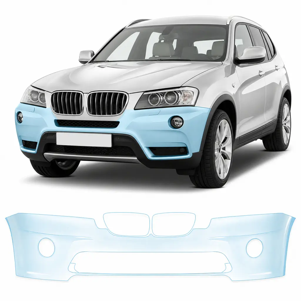 Антигравійна захисна бронеплівка за лекалами для BMW X3 F25 2010-2017 - передній бампер