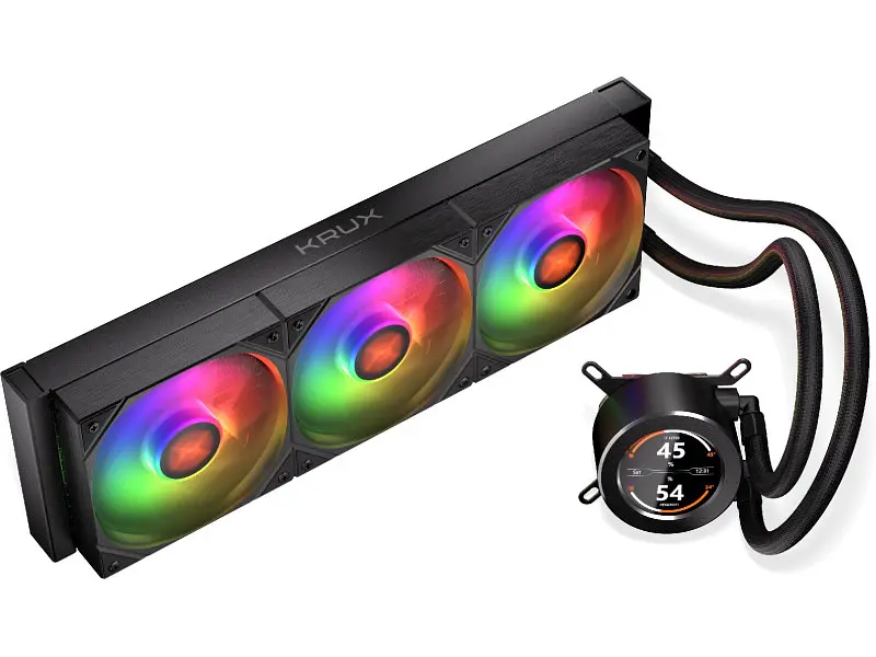 Водяне охолодження Krux HydroGlance 360 ARGB LCD Black (KRXE004) - фото 4
