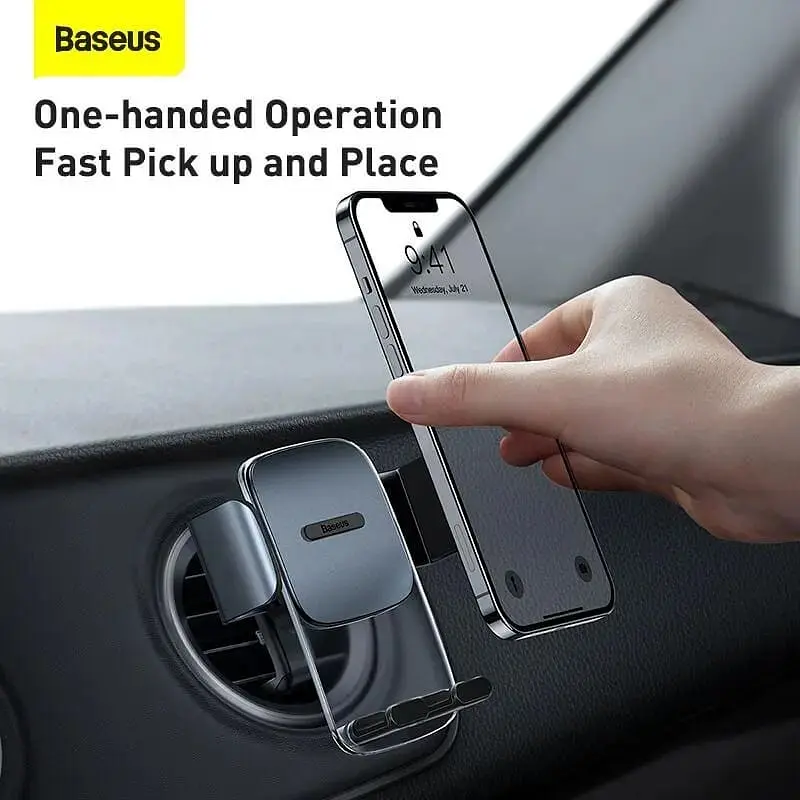 Автодержатель BASEUS Easy Control Clamp Car Mount Holder (Applicable to Round Air Outlet) (SUYK000201) - фото 7