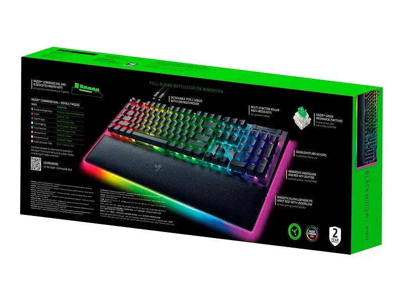 Клавіатура Razer BlackWidow V4 Pro Green Switch US (RZ03-04680100-R3M1) - фото 6