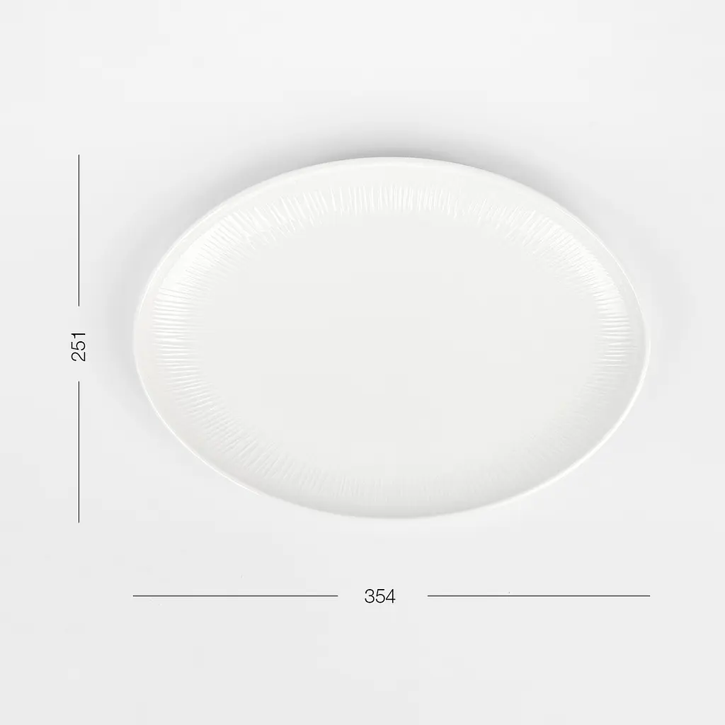 Тарілка МВМ My Home Промінь овальна 35.4x25.1 см біла (KP-110 L WHITE) - фото 5