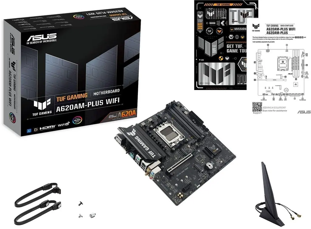 Материнська плата ASUS TUF GAMING A620AM-PLUS WIFI (TUF GAMING A620AM-PLUS WIFI) (Socket AM5, AMD A620A, Micro-ATX) - фото 6