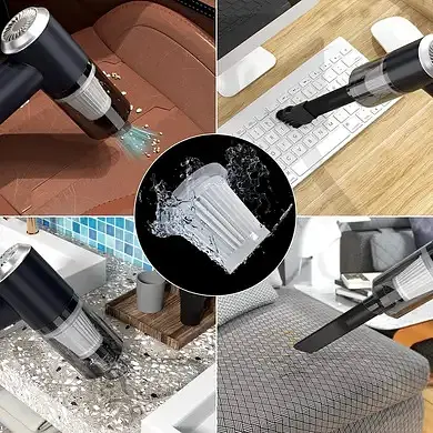 Автомобільний портативний бездротовий пилосос від акумулятора 2 in1 Vacuum cleaner Автопилосос UKC Q8 чорний - фото 3