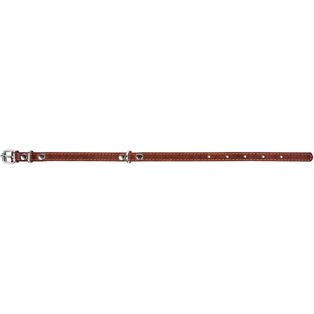 Ошейник одинарный Collar, кожа, 24-32х1,2 см, коричневый - фото 4