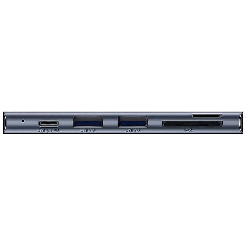 Мультипортовий адаптер USB Хаб Baseus Harmonica 5-in-1 HUB Adapter CAHUB-K0G Grey - фото 2