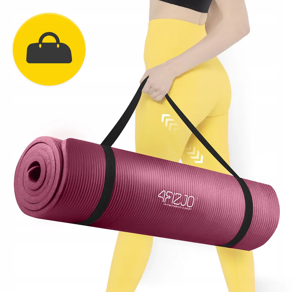 Килимок (мат) спортивний 4FIZJO NBR 190 x 100 x 1.5 см для йоги та фітнесу Burgundy (P-5905973407144) - фото 5