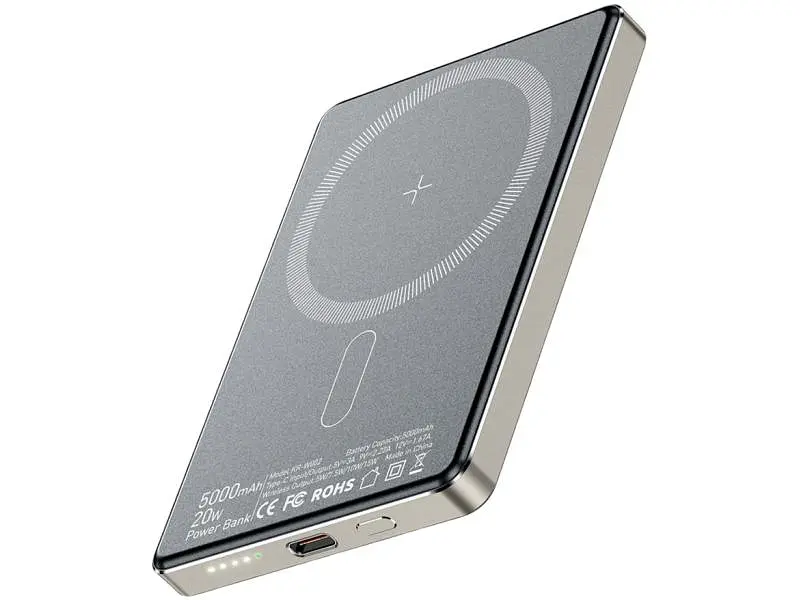Зовнішній акумулятор (Power Bank) Essager KR-W002 5000mAh Grey (EDY5K-YJ0A-Z) - фото 4