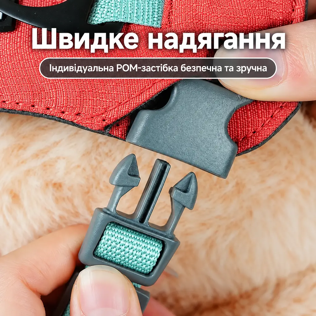 Шлея для собак Nunbell No-Pull з повідцем, регульована та світловідбивна 2XL, Червоний - фото 7