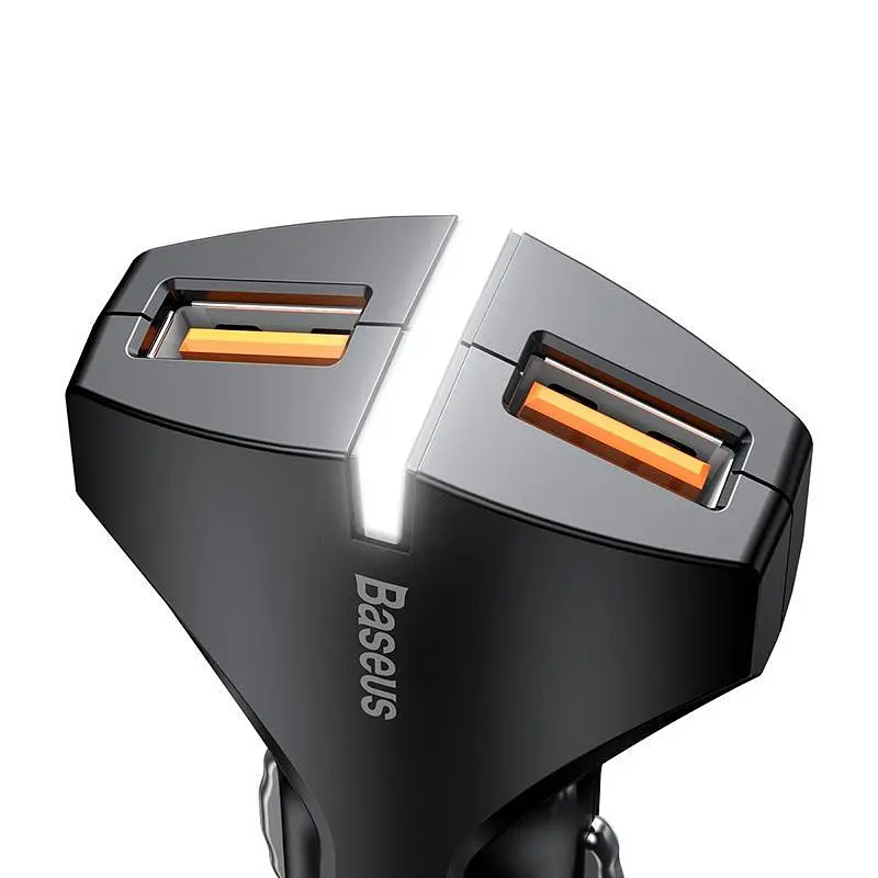 Автомобільний зарядний пристрій Baseus Rocket Dual USB 3A QC 3.0 Fast Charge Black CCALL-RK01 - фото 2