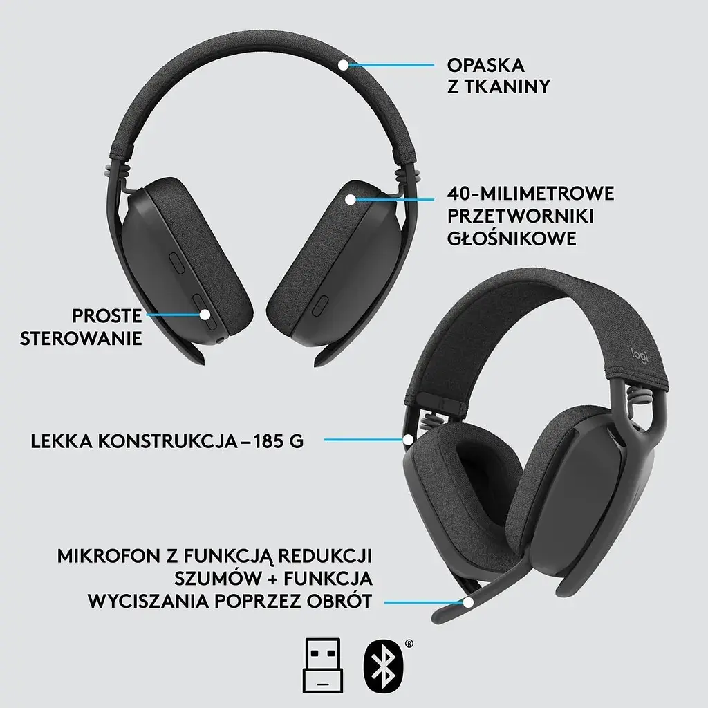 Bluetooth - гарнітура Logitech Zone Vibe Wireless MS Graphite (981-001157) - фото 3