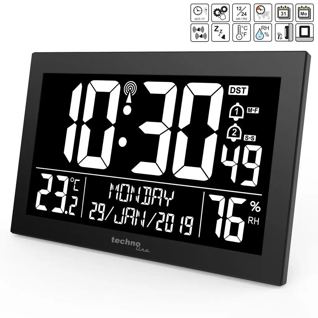 Настінний годинник Technoline WS8017 Black (WS8017) - фото 3