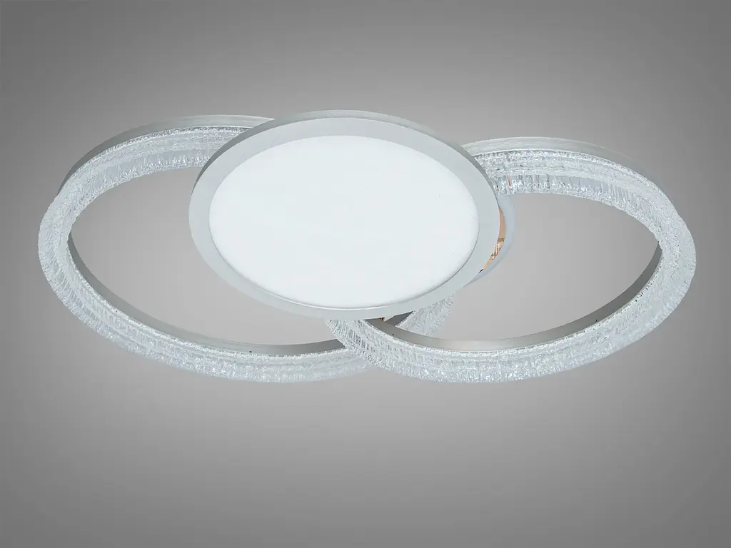 Стельова LED люстра Diasha 8819/500+400+300 золото 95W пульт 3 кільця 3 режими - фото 3