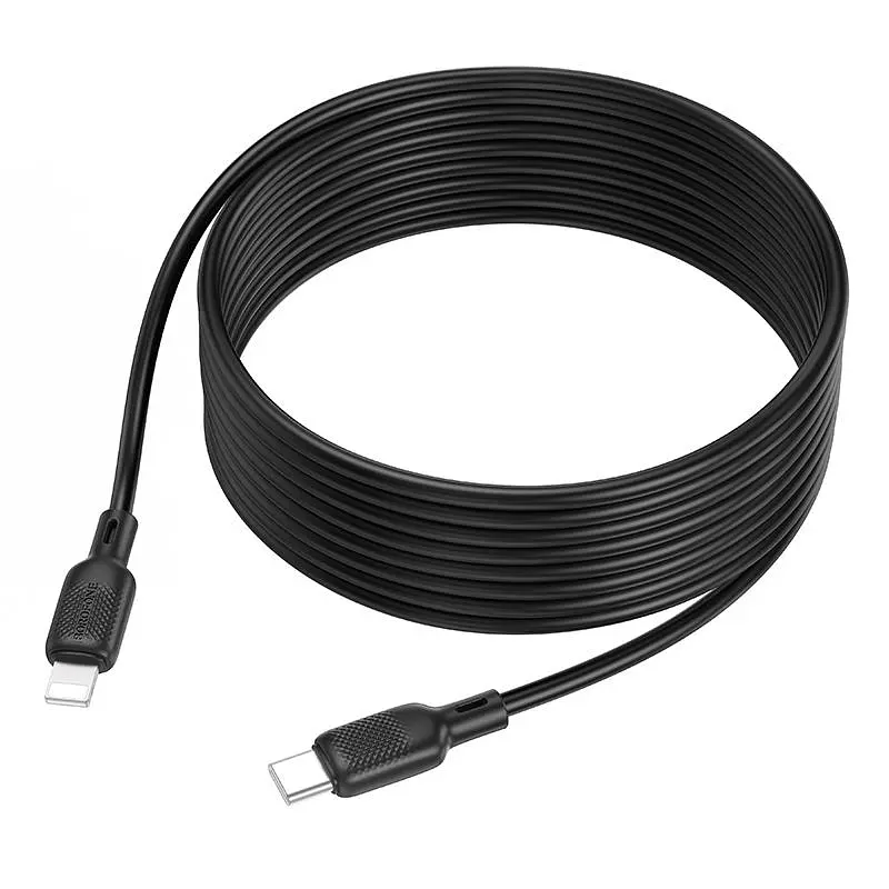 Дата кабель Borofone BX113 Lenny Type-C to Lightning 27W (3m) Black - фото 6