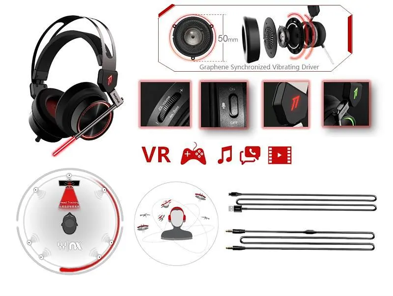 Наушники 1MORE Spearhead VRX Gaming Mic Black (H1006) - фото 6