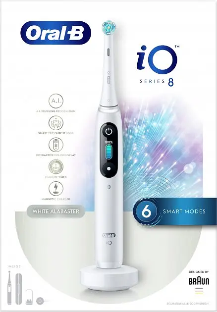 Электрическая зубная щетка Oral-B iO Series 8 iOM8.1A1.1BD 3758 White alabaster - фото 3