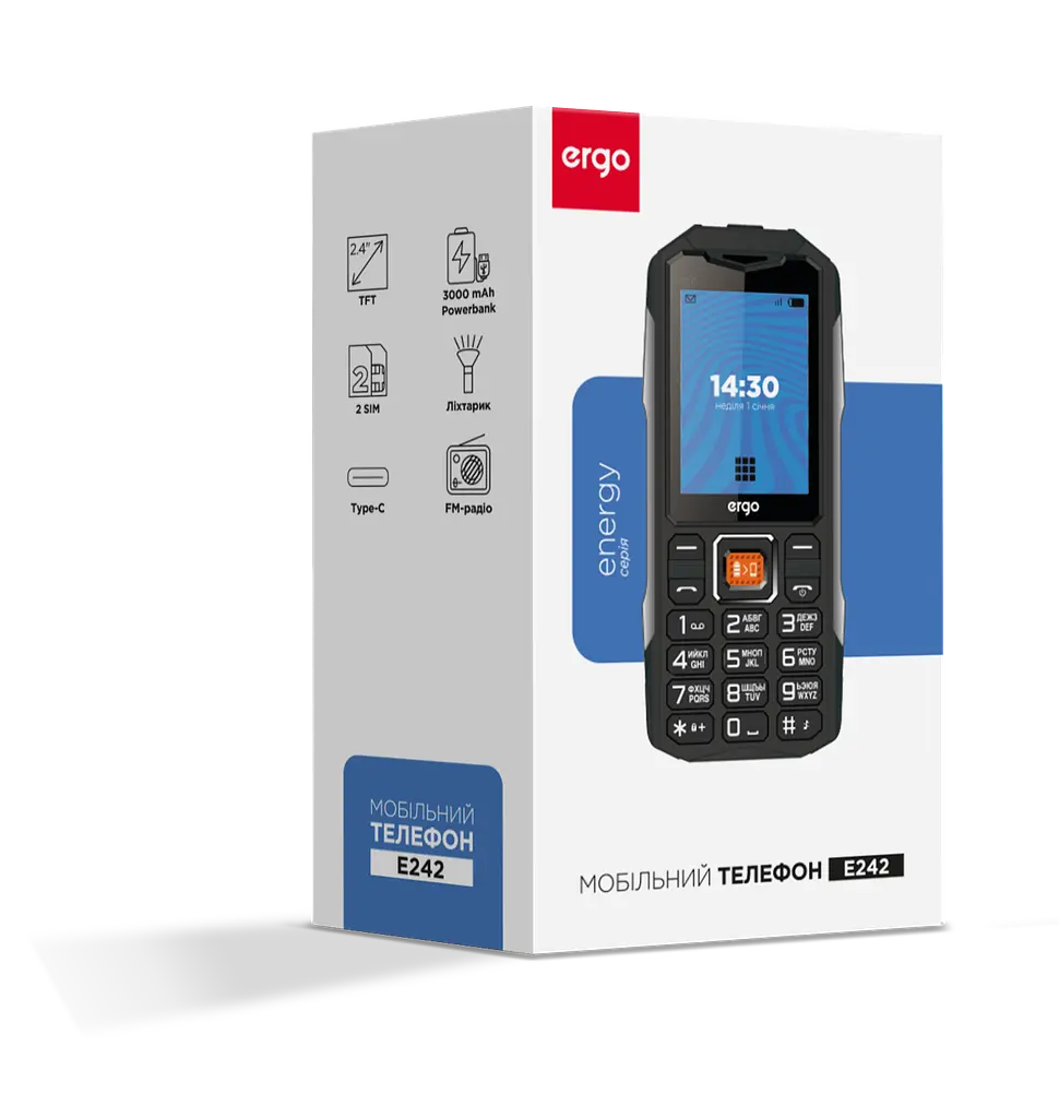 Мобільний телефон E242 Dual Sim Black Ergo teh0026462 - фото 6