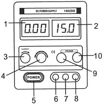 Блок лабораторний — джерело живлення Yihua 1502DD 15V 2A цифрова індикація - фото 3