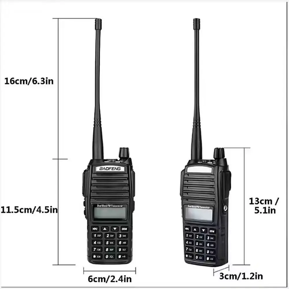 Портативная тактическая рация Baofeng UV-82 5W двухдиапазонная с гарнитурой VHF136-174/UHF400-520 МГц (18836) - фото 4