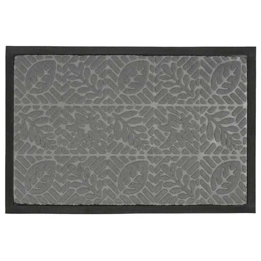 Килимок придверний Eco Fabric Листя з кромкою сірий 40 х 60 см (4060-107) - фото 3