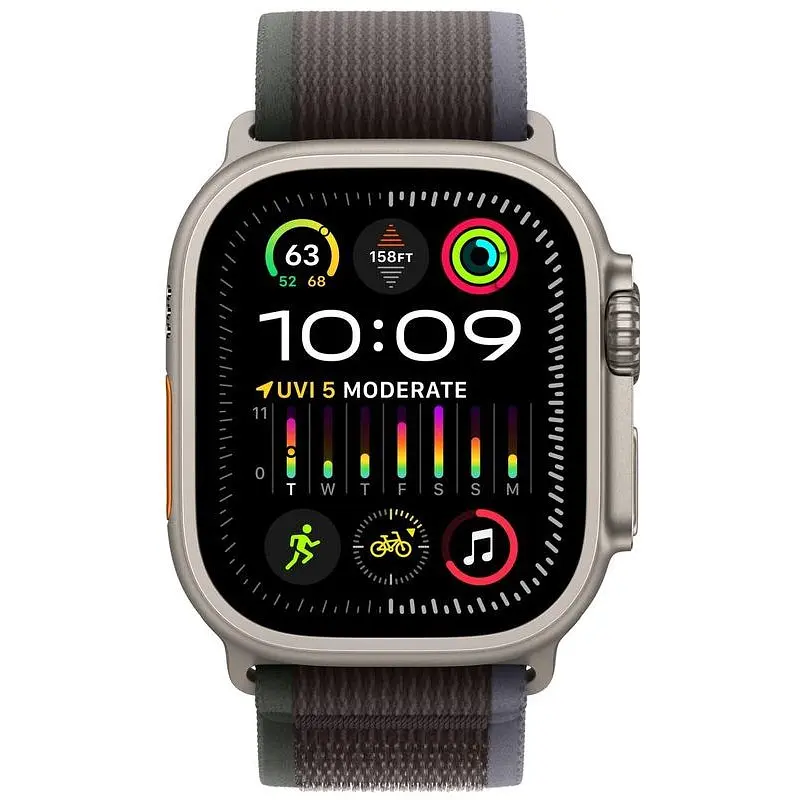 Смарт-годинник Apple Watch Ultra 2 GPS + Cellular 49mm Titanium Case with Blue/Black Trail Loop-S/M (MRF53) - фото 2