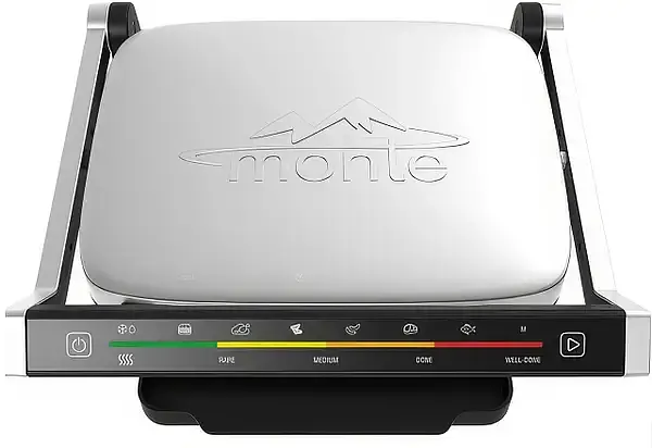 Притискний гриль з антипригарним покриттям MONTE MT-3307 2000 Вт Електричний контактний гриль 4 рівня прожарювання - фото 2