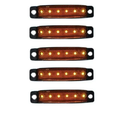 Габарит LED прямокутний 100х10 мм / 12/24V / 6 діодів / Помаранчевий 1 шт. (MRT 104 K 010) - фото 3